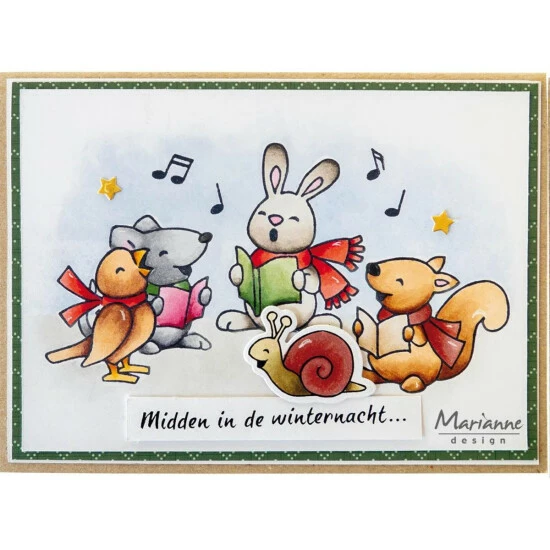 Marianne Design Stamp & Die Set - Eline's Animals - Singing - Image 6