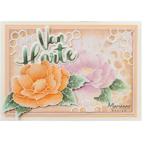 Marianne Design Tiny's Flowers - Tea Rose Stamp & Die Set - Image 2