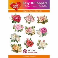 Marianne Design Hearty Crafts Easy 3D Toppers - Vintage Roses