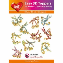 Marianne Design Hearty Crafts Easy 3D Toppers - Jewel Dragonflies