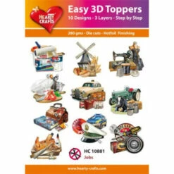 Marianne Design Hearty Crafts Easy 3D Toppers - Jobs/Careers