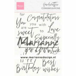 Marianne Design Handwritten - Congratulations Clear Stamps