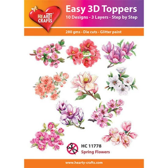 Marianne Design Hearty Crafts Easy 3D Toppers - Spring Flowers