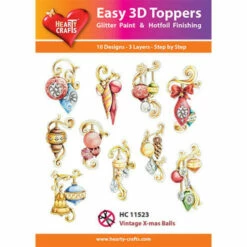 Marianne Design Hearty Crafts Easy 3D Toppers - Vintage Christmas Balls