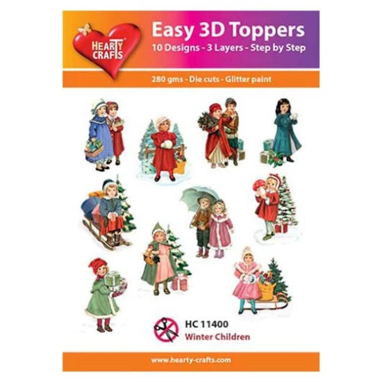 Marianne Design Hearty Crafts Easy 3D Toppers - Winter Children