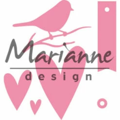 Marianne Design Collectables Giftwrapping- Karin's Bird, Hearts & Tag