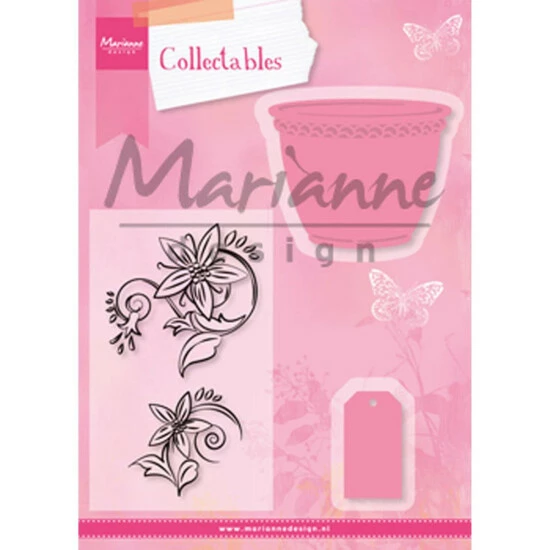 Marianne Design Collectables Dies & Stamp Set - Flower Pot