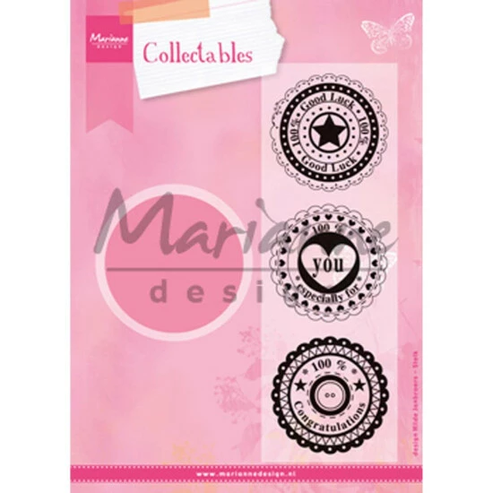 Marianne Design Collectables Die & Stamp Set - Circle Die & Sentiments