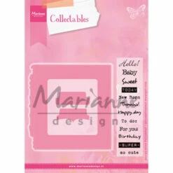 Marianne Design Collectables Die & Stamp Set - Tab With Text