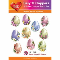 Marianne Design Hearty Crafts Easy 3D Toppers - Easter Eggs With Flowers