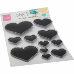 Marianne Design Clear Stamps - Colorful Silhouette - Basic Hearts