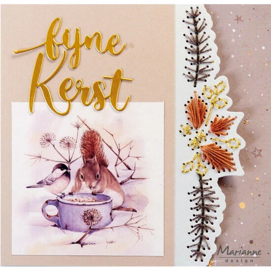 Hunkydory Marianne Design Craftables Die - Stitching Border Pine Twigs - Image 2