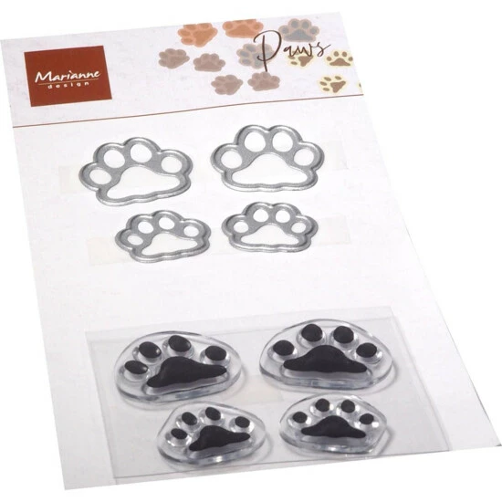 Marianne Design Clear Stamp & Die Set - Paws